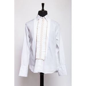 White Long Sleeve Ruffled Shirt (item 632)